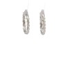 Unbranded 30mm Sterling Silver Rhodium-Plated Oval Scalloped Edge Hoop Earrings