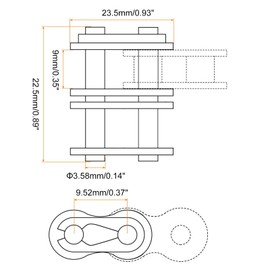 uxcell 8Pcs #35-2/06C-2 Double Roller Chain Connecting Links 9.525mm Pitch Carbon Steel Master Connector Link, Chain Master Links for 06C-2/#35-2 Chain