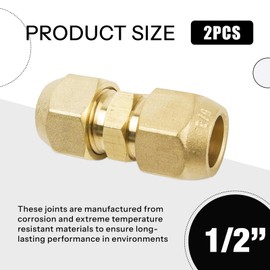 2 pieces 1/4 inch air conditioning accessories double nipples for copper pipes, air conditioning screw connection, no welding required, double nut set