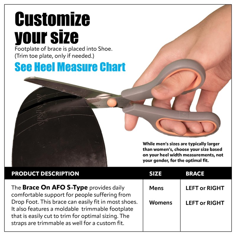 Brace On AFO S-Type - Drop Foot Stabilizer Brace, Moldable,