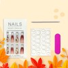Vopintpy Fall Press on Nails Maple Leaf Sequins Fake Nails