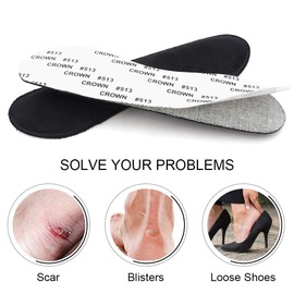 Dr. Foot's Heel Grips Liner Insert for Shoes Too Big, Shoe Inserts Liners for Loose Shoes, Preventing Heel Slipping, Rubbing, Non-Slip (Black)