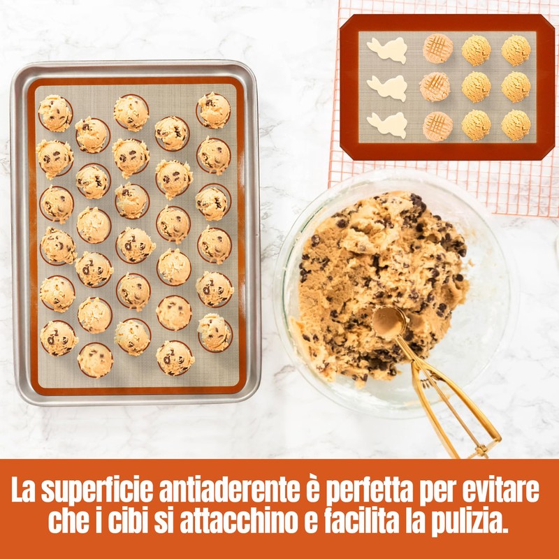 5 Stück Backmatten aus Antihaft-Silikon. Mikroperforierte Backmatte für Backofen. Wiederverwendbare