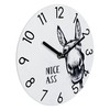 Yoiolclc Bathroom Wall Clock,Waterproof Glass Funny Donkey Bathroom Signs for