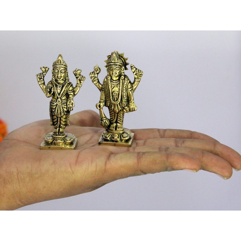 eSplanade Brass Lakshmi Narayan Pair - Lord Vishnu with Laxmi