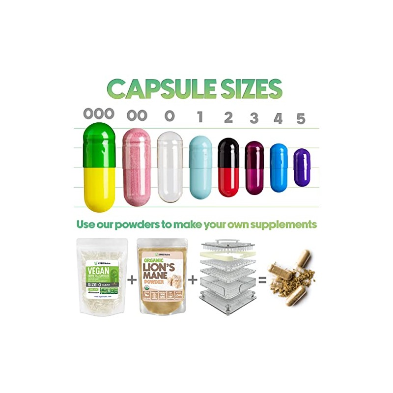 Capsules Express - Cápsulas veganas vacías - Cápsulas vegetarianas/vegetales -