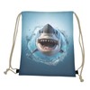 HELLHERO Shark Drawstring Backpack Cinch Sackpack String Bag PE Gym