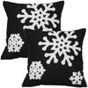 Elife Soft Square Christmas Snowflake Home Decorative Canvas Cotton Embroidery