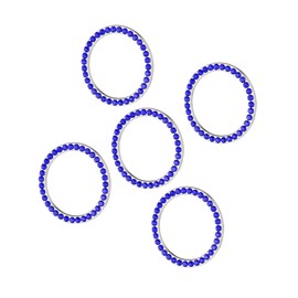 Motoforti 5 Pcs Car Engine Start Stop Decoration Ring Rhinestone Trim Blue Long-lasting