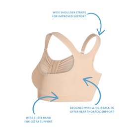 CAREFIX Bella Front Closure Comfort/Sleep Bra #3212, Medium, Nude