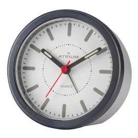 Atrium Modern Design Alarm Clock Analogue Quartz No Ticking with Light and Snooze Grey Anthracite Round A261-4