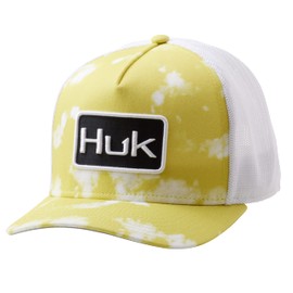 HUK Women's Standard Trucker Ladies Anti-Glare Snapback Hat, Cloud Dye-Citrus Yellow, One Size