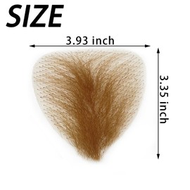 puheca Fake Private Hair 100% Handmade Full Lace Body Hair Invisible Realistic Corporal Hairs Fake Chest Hairs Fake Mustache, for Men and Women (Dark Browm)