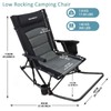 WKFAMOUT Oversized Folding Low Rocking Camping Chair with Footrest Removable