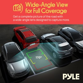 Pyle Rear View Backup Camera for Car – Compact Reverse Cam with Distance Scale Lines,Night Vision, 170° Tilt-Adjustable Lens, IP67 Waterproof,12V RCA Video Output – Universal Fit for All Vehicle Types