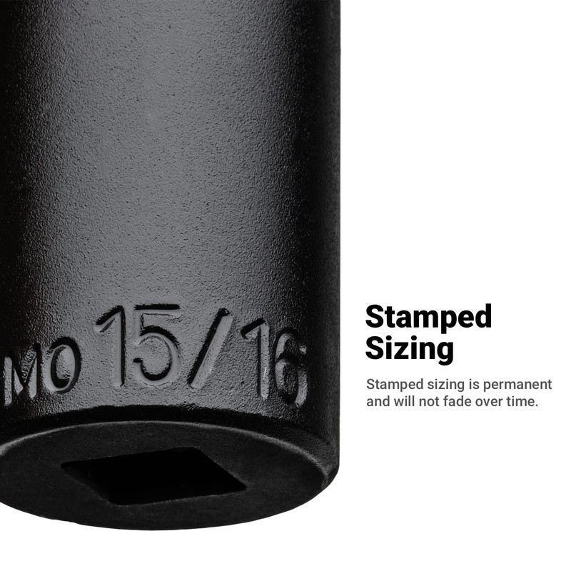 Capri Tools 13/16-Inch Deep Impact Socket, 1/2-Inch Drive, 6-Point, SAE