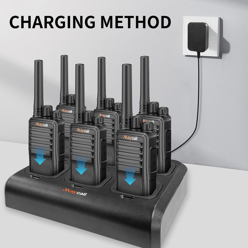 Maycall MC-528 6 Pack Walkie Talkies with Earpiece, Portable FRS