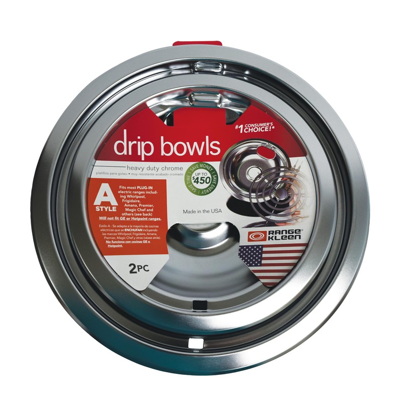 Range Kleen 12782XCD5 Style A Chrome Drip Pans, 6" and