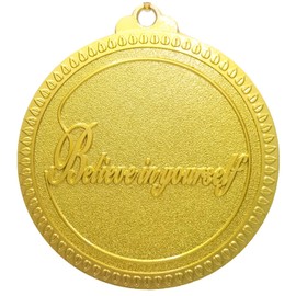 Luxiys Gold Olympic Medals Award Medals Decorations Achievement Medals with Stars and Stripes American Flag V Neck Ribbon 2.56 Inch- Applicable Medals for Awards, Medals for Adults (Gold-3pcs)