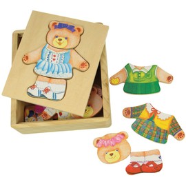 Bigjigs Toys Mrs Bear Dress Up Puzzle with Storage Box