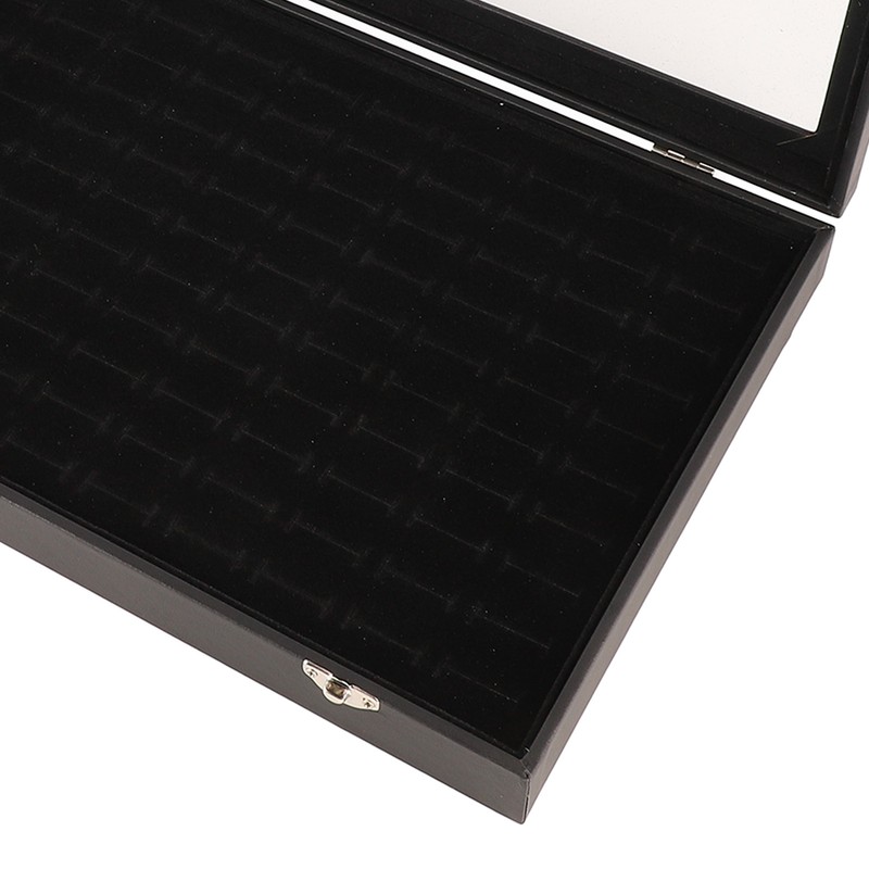 Ring Display Case Organizer with Transparent Lid 100 Slot Jewelry
