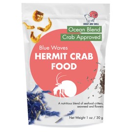 Snout and Shell Hermit Crab Food - Eco Animal Pet Snack Treat for Protein & Nutrients - Aquatic Pet Animal Snack Treat (BlueWaves)