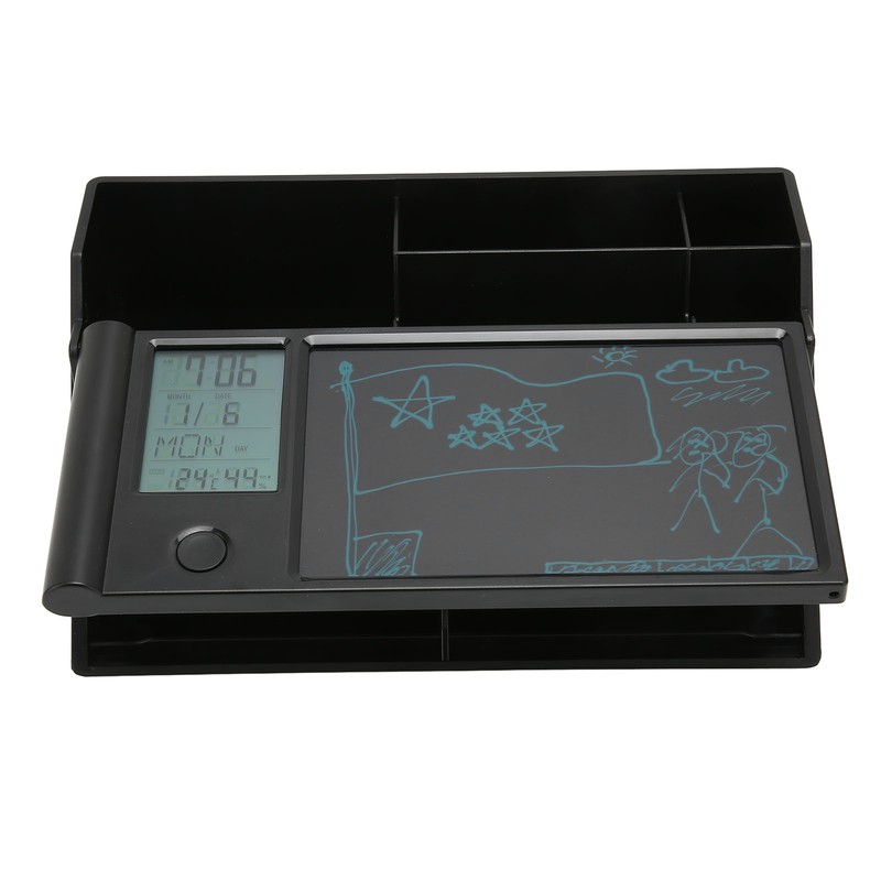 Multifunctional Electronic Calendar Desktop Storage Box with LCD Writing Pad