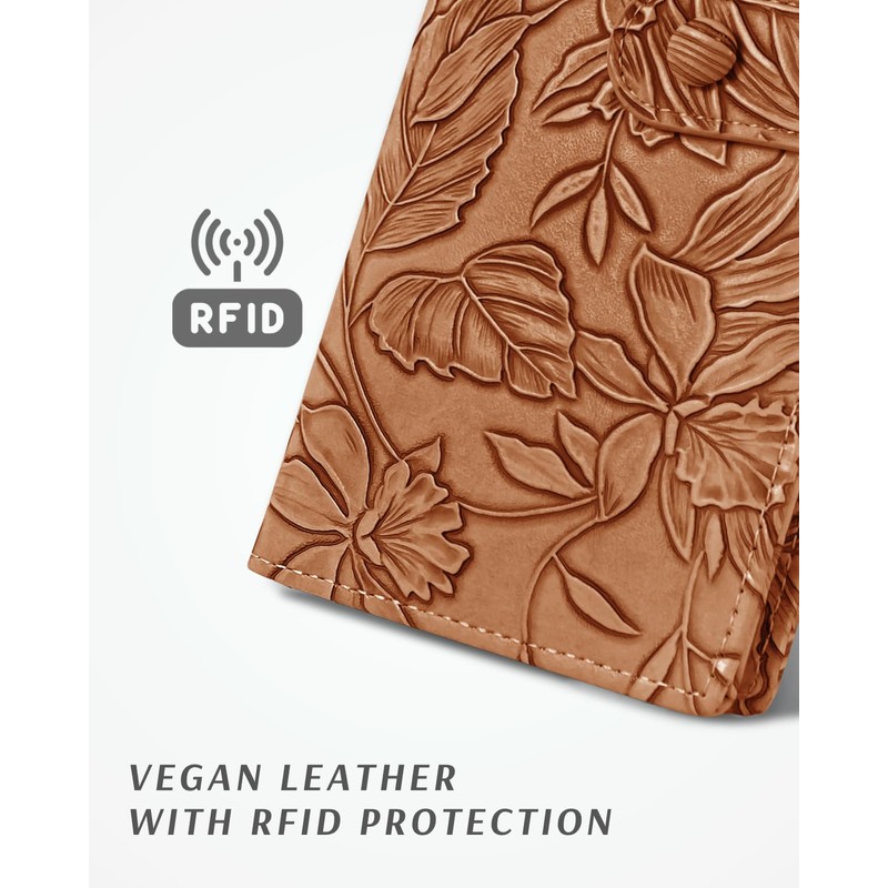 Unilily Slim Wallet Women RFID Blocking Vegan Leather Bifold Clutch