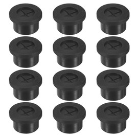 M METERXITY 12-Pack Rubber Grommets for Wiring 16mm Desk Grommet Double-Sided Flexible Cable Cord Grommet Desk Hole Cover for Cables/Wires Through Protection Cable Grommet [Black]