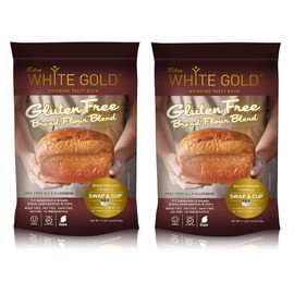 Extra White Gold Gluten Free Bread Flour Blend – For Breads, Yeasted Pastries , Pizza, Focaccia – [Kosher] [Gluten Free] [Vegan] [Soy Free] [Nut Free] [Dairy Free] – 1.1 Pound (2 pack)