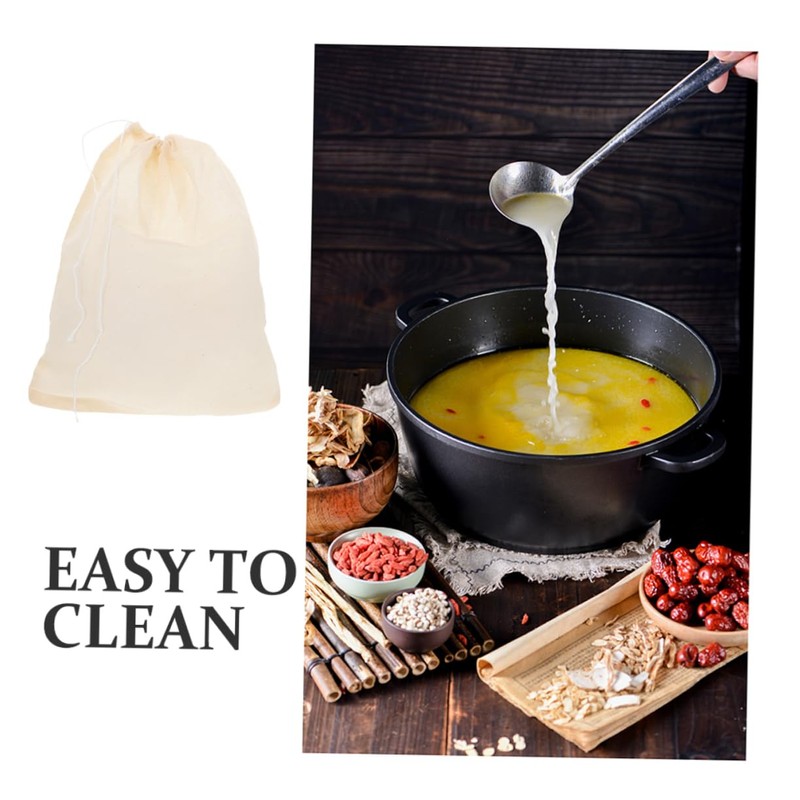 Ipetboom 20pcs Reusable Drawstring Bags Cheesecloth Filter Bags for Cooking