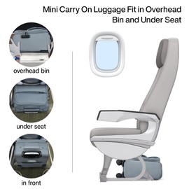 Hanke 16 Inch Underseat Carry On Luggage with Spinner Wheels for Airline, Small Softside TSA Approved Luggage Lightweight Rolling Suitcases Under Seat Travel Carry-On Bag(Grey)