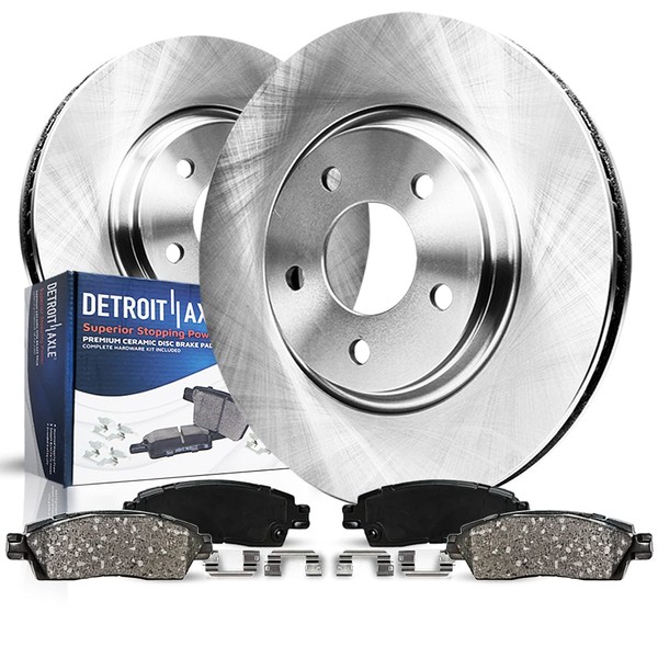 Detroit Axle - Front Brake Kit for 07-14 Ford Edge 07-15 Lincoln MKX Disc Brake Rotors 2007 2008 2009 2010 2011 2012 2013 2014 Ceramic Brakes Pads Replacement : 12.60" inch Front Rotor
