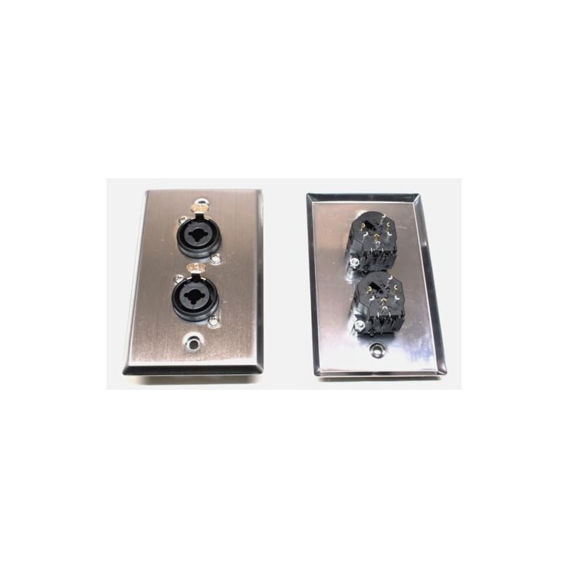 (2) Two Single Wall Plates w/Dual Genuine Neutrik NCJ6FI-S Combo