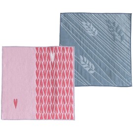 Imabari Towel Handkerchief Flower Iroha Flower 9.8 x 9.8 inches (25 x 25 cm) Retirement Celebration Return Gift Home Celebration Present 100% Cotton Gauze (M2D: Jasmine Modern & Salvia Modern)