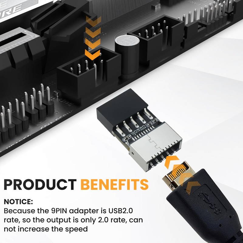 DALQUIS USB 2.0 to USB 3.2 Gen 1 Header Adapter,