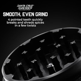 Santa Cruz Shredder Molinillo de Hierbas y Especias Hecho en Estados Unidos (Grande (2.7 Pulgadas), Negro)