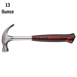 Teng Tools 13 Ounce Lightweight Claw Hammer With Steel Tube And Comfortable Grip - HMCH13A, Silver