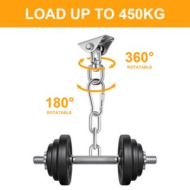 flintronic Heavy Duty Swing Hangers, Stainless Steel 360° +180° Rotate Hooks with Screws, Swivel Hammock Hooks for Concrete and Wooden, Hooks for Swing, Gym, Yoga, Punching Bag, 450KG Capacity