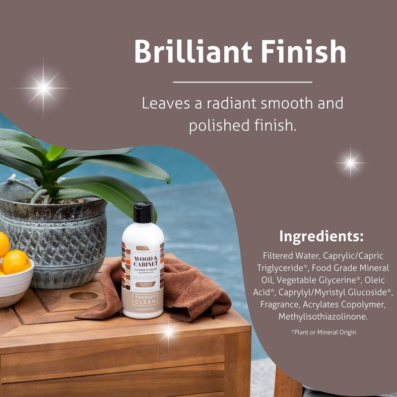 Therapy Wood Polish Bundle with Microfiber 16 oz. - Wood