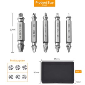 Coptiner Damaged Screw Remover and Extractor Set, 52mm,Screw Grab Screw Removal Tool, Drill Driver Bits Sets,Damaged Screw Extractor Kit,Screwdriver Drill Driver Bits Sets,General bit set Double Ended