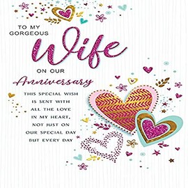 Modern Annivesary Card for Wife - 9 x 6 inches - Regal Publishing