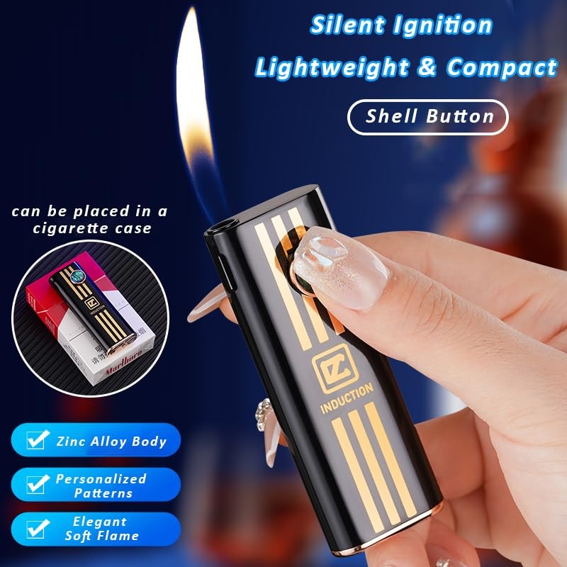 Lighters Slim Soft Flame Lighter Vintage Butane Refillable Retro Traditional