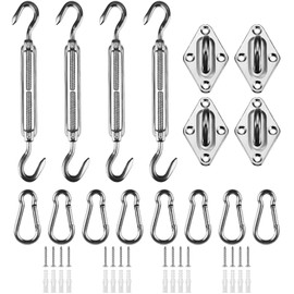 HOMPER Awning Mounting Kit, Awning Accessories Mounting for Square Triangular Sun Sails Rustproof Stainless Steel