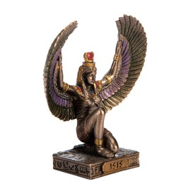 BEAUTIFUL GREEK STATUES Isis Egyptian Goddess Resin Figurines Hand Painted Bronze Miniature Statue 2.9"