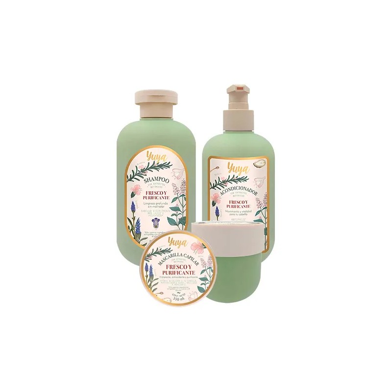 Kit Shampoo+mascarilla+acondiciona Fresco Y Purificante Yuya
