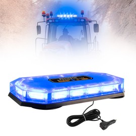 OPL5 Blue LED Rooftop Strobe Beacon Lights 16 Inch, Beacon Emergency Warning 26 Flashing Modes Light for 12-24V Trucks, Snow Plow, Construction Vehicles (Blue)