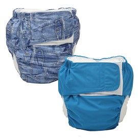 ReUseLife 2 Pieces Adjustable Washable Reusable Cloth Incontinence Underwears for Women and Men,Adult Cloth Diaper,Waist 26 - 50 Inches