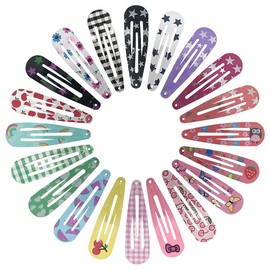 Hair Clips, KUBOM 120-Pack Metal Snap Hair Barrettes Barettes and Hair Clips for Girls,Toddlers,Kids,Women, Baby and Fine/Thick hair - 2inch (Colored Candy and Pattern)
