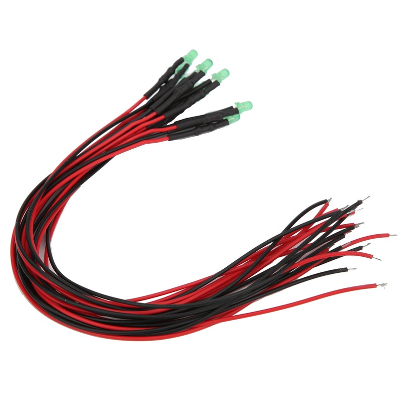 100Pcs LED Pre Wired LightEmitting Diode 12V Round Head High